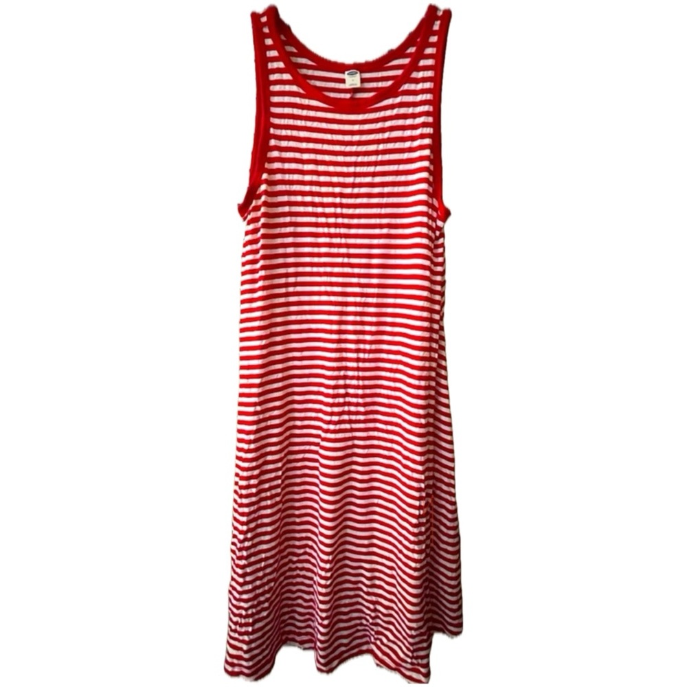 Old Navy - red & white stretchy striped tank-style sundress